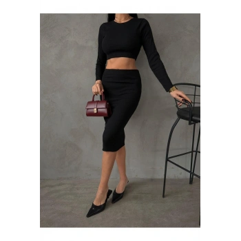 Fitilli midi boy etek