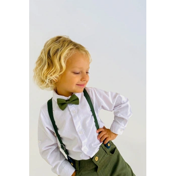 Oxford Erkek Çocuk Takım Elbise Papyonlu ve Slopetli 4lü Set