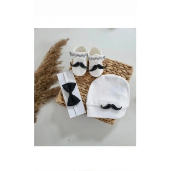 Yenidoğan Bebek Papyon Bere Patik Seti