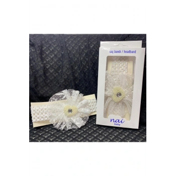 Bebek Bandana 0-24 Ay İşlemeli Dantelli Tasarım