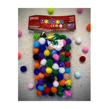 Pon Pon Mix-Renkli 20 MM(2CM)- 100 ADET