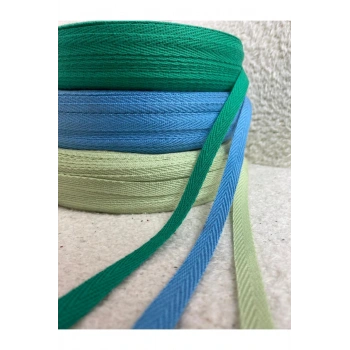 Karışık 1 Cm Eninde 3 Renk Dar Dokuma Şerit Balıksırtı Ekstrafor Şerit ( 3 Renk 9 Metre )