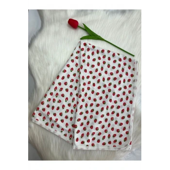 Fitilli Desenli Tek Katlı Bebek Battaniyesi