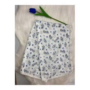 Fitilli Desenli Tek Katlı Bebek Battaniyesi