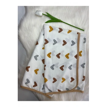 Fitilli Desenli Tek Katlı Bebek Battaniyesi