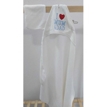 Bebek Havlu Kundak %100 Pamuk- Bebek Banyo Havlusu 75x75cm MUM DAD Desenli Kundak