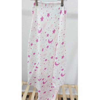 Çift Taraflı İnterlok Örtü & Battaniye AY-YILDIZ DESENLİ %100 Pamuk Oeko-teks Sertifikalı 90 X 75 Cm