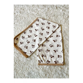 Fitilli Tek Katlı Mickey Mouse Bebek Kundak Battaniye