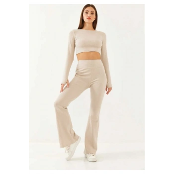 Kadın Raporlu İspanyol Paça Alt-Üst Takım