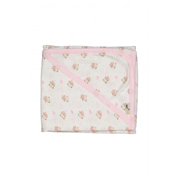 Bebek Tek Kat Kapşonlu Penye Battaniye Kundak 80x90 Cm
