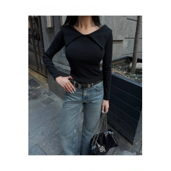 Kadın Madonna Yaka Omuz Dekolteli Bluz / Body / Triko