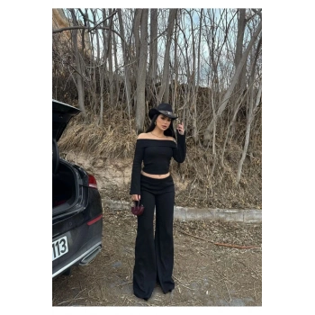 Madonna Yaka Crop Takım Kaşkorse Kumaş Standart Beden