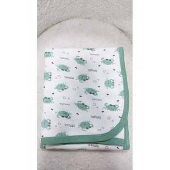 Fitilli Desenli Tek Katlı Bebek Kundak Battaniye