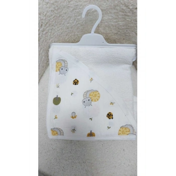Müslin Başlıklı Bebek Havlu Kundak %100 Pamuk- Bebek Banyo Havlusu