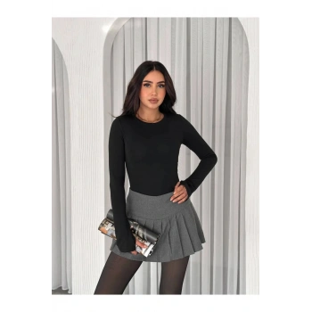 Bisiklet Yaka Parmak Geçmeli Body Dalgıç Premium Kumaş