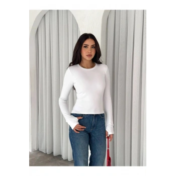 Bisiklet Yaka Parmak Geçmeli Body Dalgıç Premium Kumaş