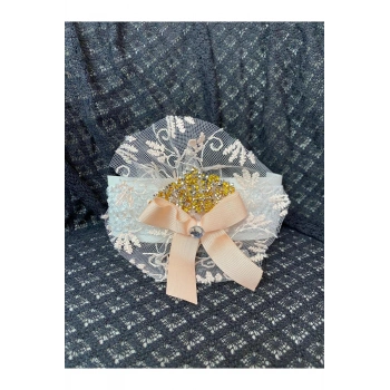 Bebek Bandana 0-24 Ay İşlemeli Dantelli Tasarım