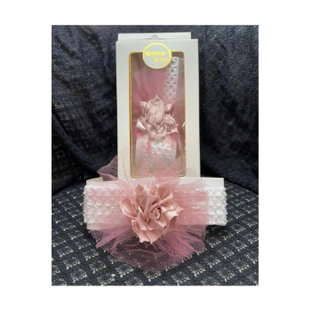 Bebek Bandana 0-24 Ay İşlemeli Dantelli Tasarım