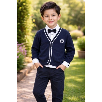 Erkek Çocuk Hırka Gömlek Pantolon Takım