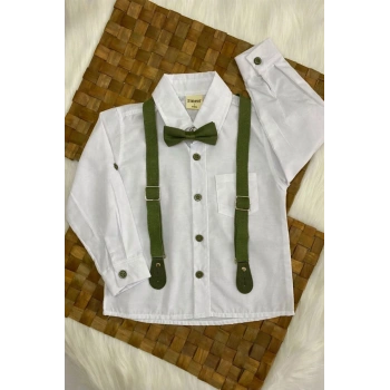 ERKEK ÇOCUK DESENLİ VE DÜZ GÖMLEK PAPYON VE SALOPET