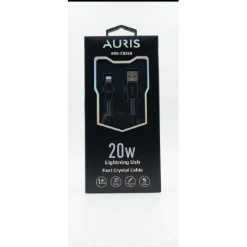 AURIS CB260 20W Type-C Kristal Hasır Kablo Siyah