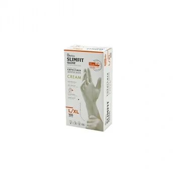 HTM Yapı KALİTE Reflex Slimfit Glove L Krem Pudrasız Muayene Eldiven 100lü