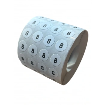 8NO Yapışkanlı Sticker Etiket Beden Etiketi (5000 ADET)