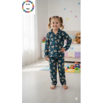 Çocuk Ayıcık Desenli Pijama Takımı