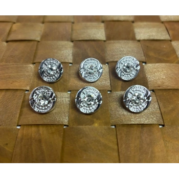 TAŞLI DÜĞME 20 BOY (13MM) GÜMÜŞ - 10 ADET