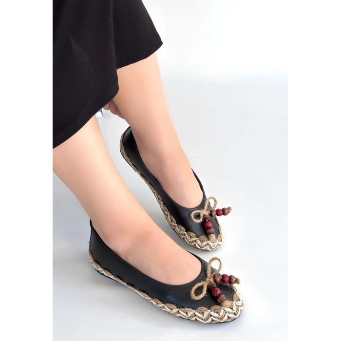 Ilwe Siyah Cilt Babet Ayakkabı