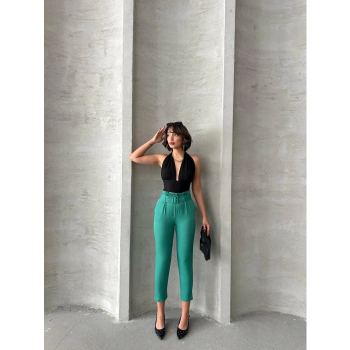 Kemerli havuç pantolon