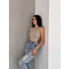 fitilli kaşkorse yakası zincirli atlet vizon