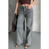 Palazzo bıyık kar yıkama buz mavi jeans pantolon d2008