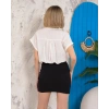 Sıfır kollu bağlamalı crop gömlek beyaz s255359