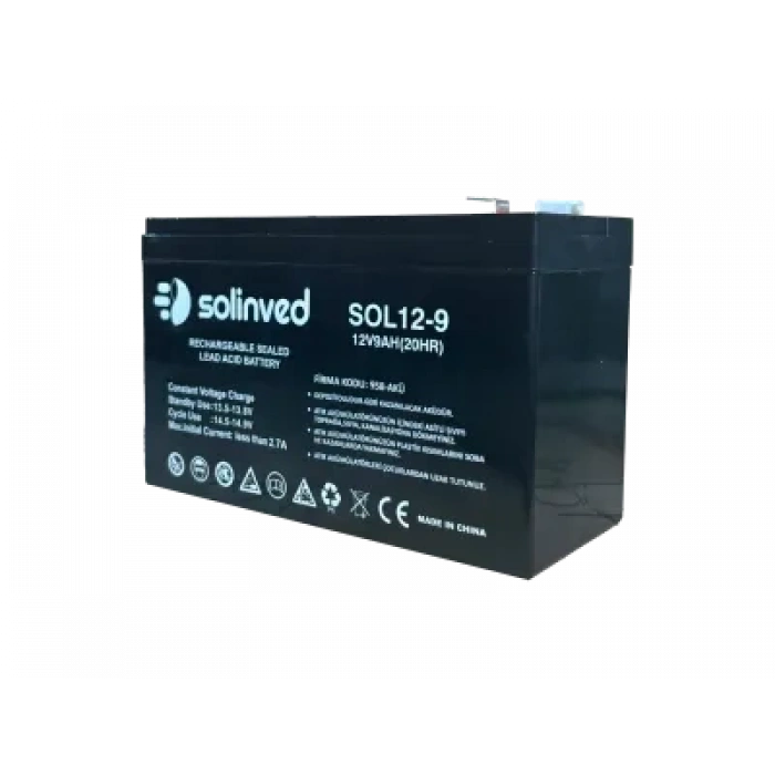 SOLİNVED 12V 9AH Ups Ve Alarm Aküsü
