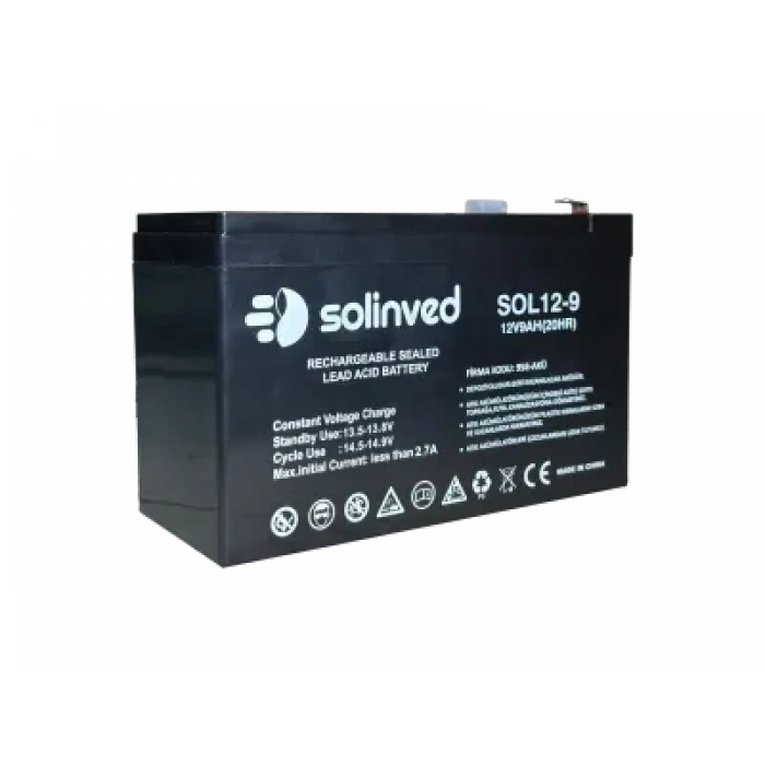 SOLİNVED 12V 9AH Ups Ve Alarm Aküsü
