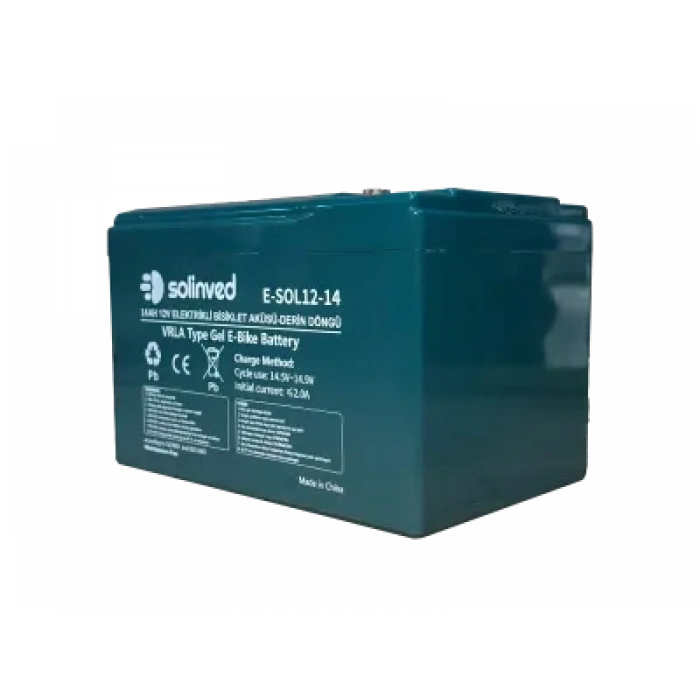 SOLİNVED 12V 14AH VRLA Tipi Elektrikli Bisiklet Aküsü