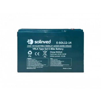 SOLİNVED 12V 14AH VRLA Tipi Elektrikli Bisiklet Aküsü