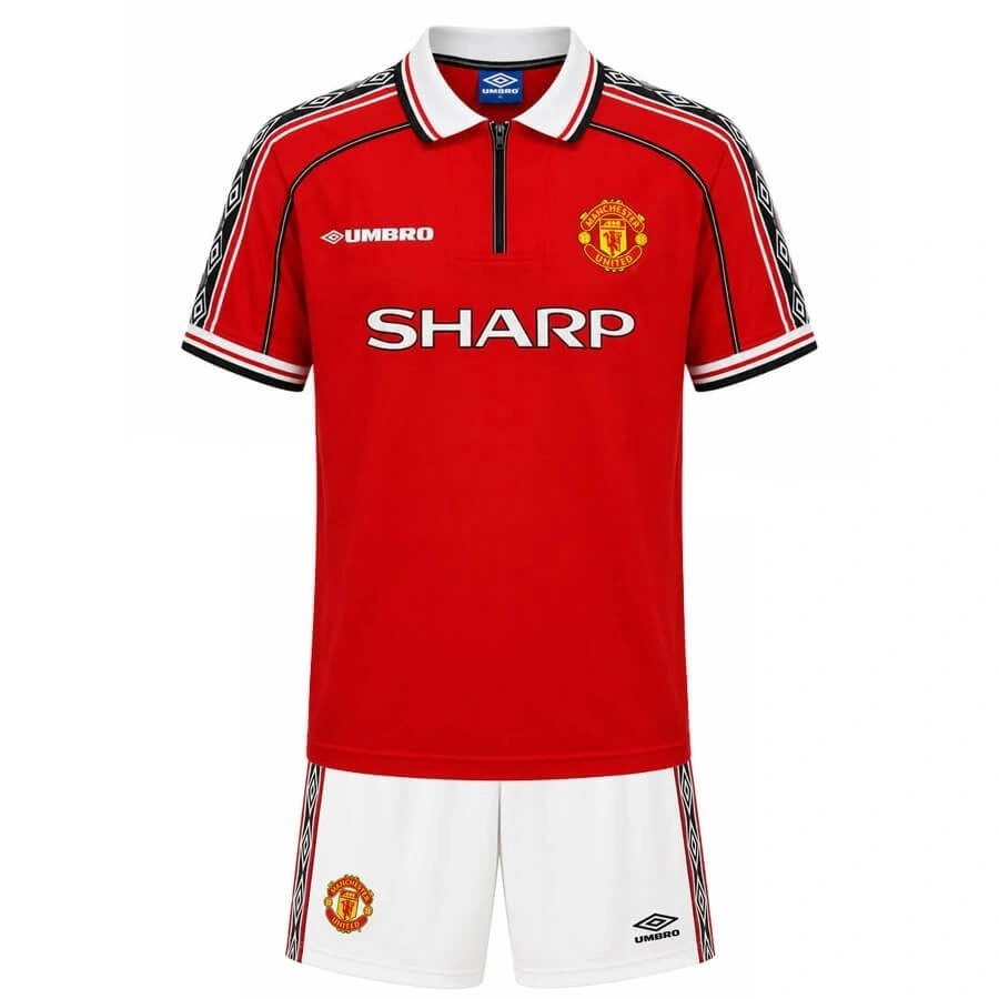 Manchester United 1998 Retro Çocuk Forma & Şort Seti Home