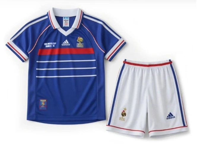 Fransa 1998 Retro Çocuk Forma & Şort Seti Home