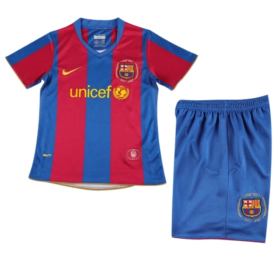 Barcelona 2007-2008 Retro Çocuk Forma & Şort Seti Home