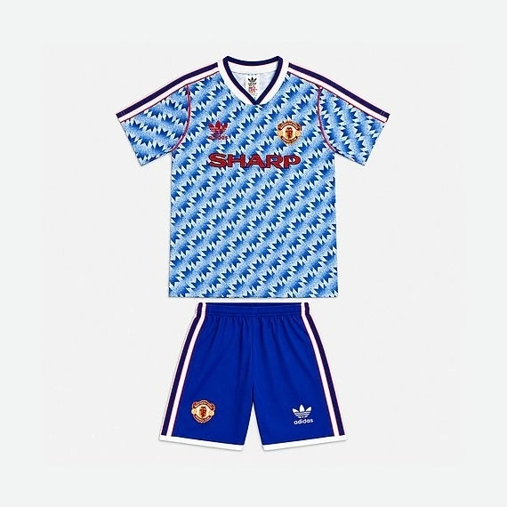 Manchester United 1990 Retro Çocuk Forma & Şort Seti Away