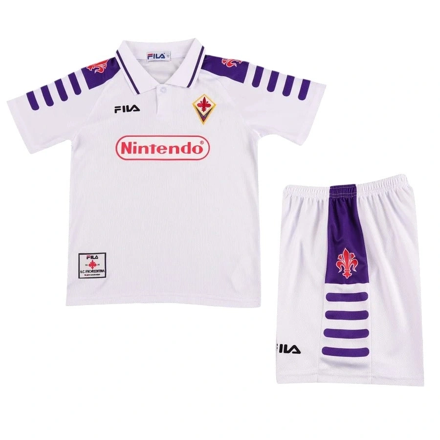 Fiorentina 1998 Retro Çocuk Forma & Şort Seti Away