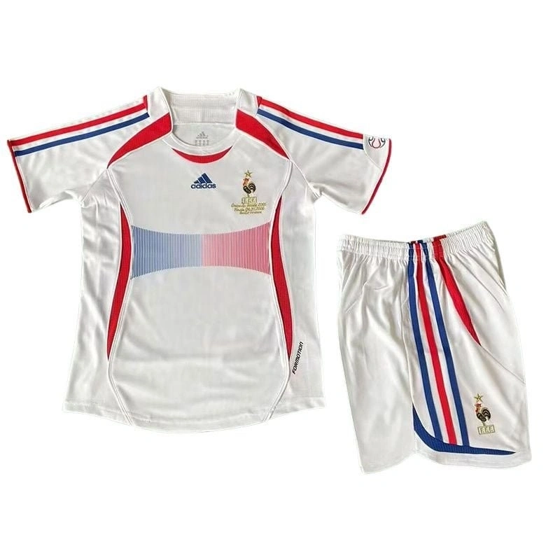 Fransa 2006 Retro Çocuk Forma & Şort Seti Away
