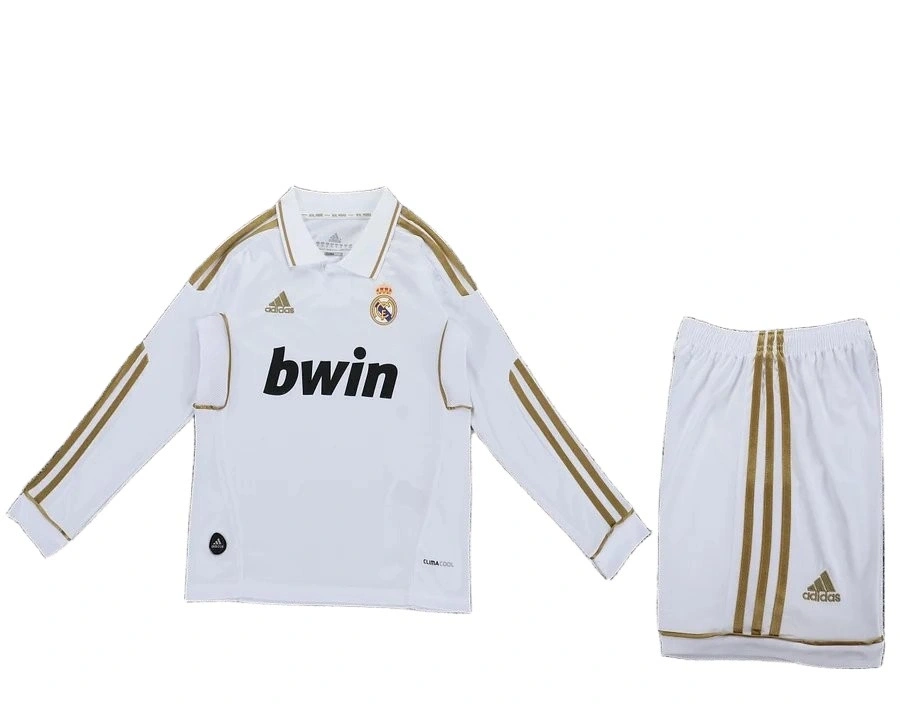 Real Madrid 2011-2012 Retro Çocuk Uzun Kol Forma & Şort Seti Home