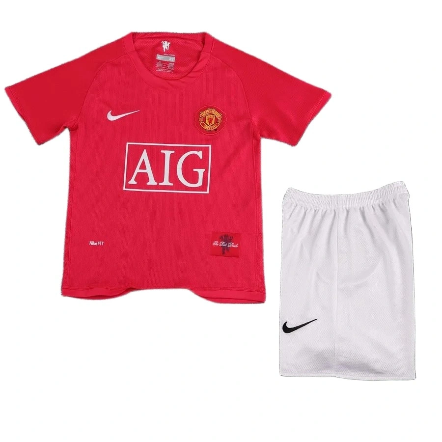 Manchester United 2007-2008 Retro Çocuk Forma & Şort Seti Home