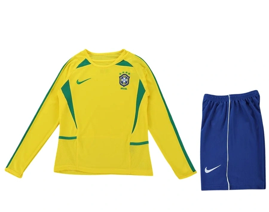 Brezilya 2002 Retro Çocuk Forma & Şort Seti Home