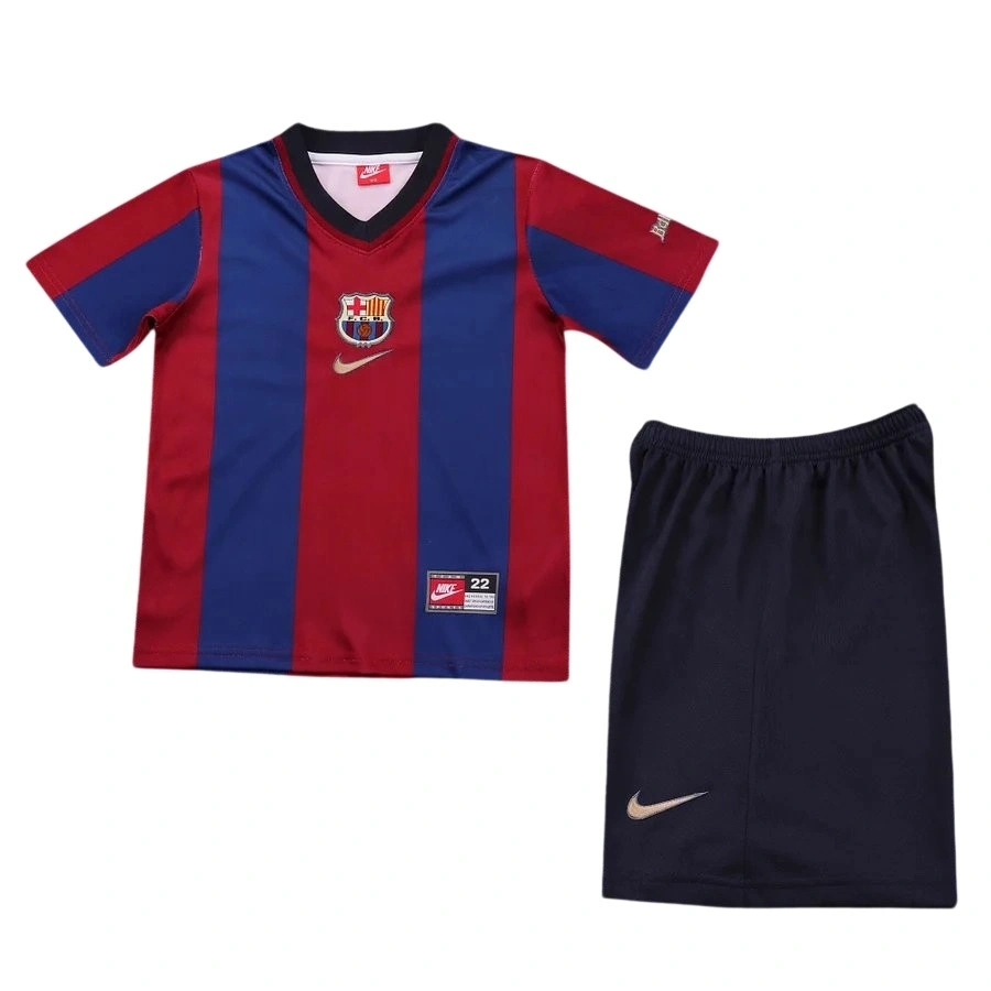 Barcelona 1998-1999 Retro Çocuk Forma & Şort Seti Home