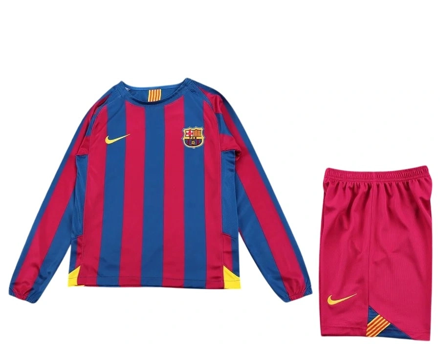 Barcelona 2005-2006 Retro Çocuk Forma & Şort Seti Home