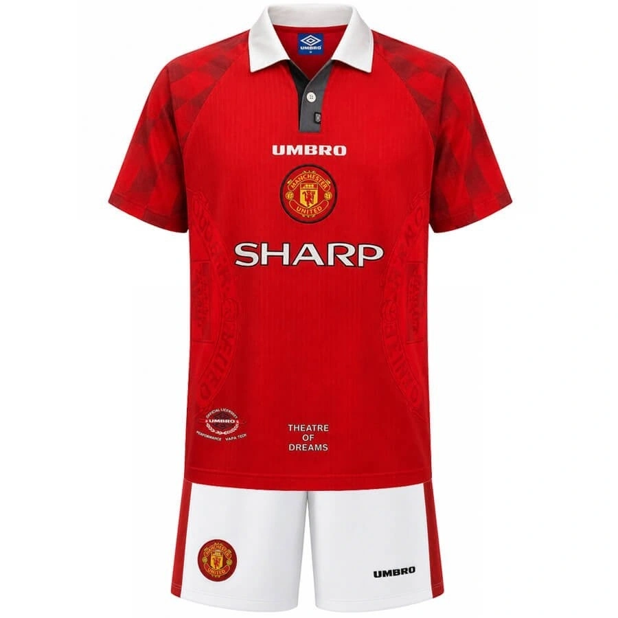 Manchester United 1996 Retro Çocuk Forma & Şort Seti Home
